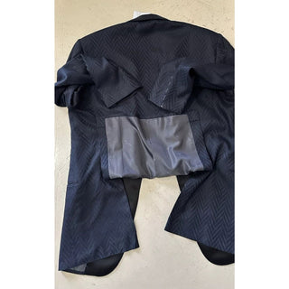 New $10995 Kiton Cashmere & Linen Diner Jacket Blazer Navy/Black 40R US/50R Eu