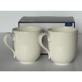 Villeroy & Boch For Me White Premium Porcelain Coffee Mugs Set of 2 Germany NIB