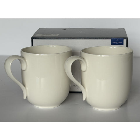 Villeroy & Boch For Me White Premium Porcelain Coffee Mugs Set of 2 Germany NIB