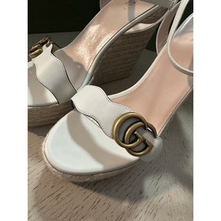 Gucci Women’s Leather Sandal Shoes Mystic White 11.5 US/41.5 Eu New 646386