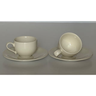 Villeroy & Boch New Cottage Espresso Cup Saucer Set 4 Pc White Germany NIB