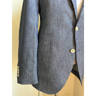 NWT $4995 BRUNELLO CUCINELLI Linen Classic-Fit Suit DENIM BLUE 42R US/52R Eu