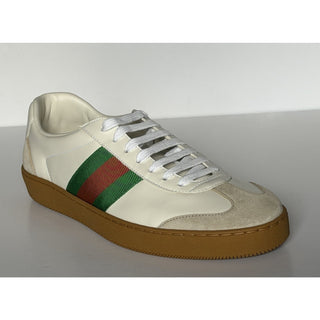 Gucci Men’s Web Leather/Suede Sneakers Natural White 10.5 US 10 Gucci 858912 NIB