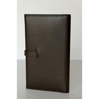 Burberry Ellie Bifold Ebony Brown Long Leather Wallet 8113147 Italy NWT $925