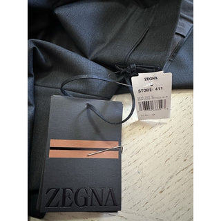 ZEGNA Regular Fit Dress Pants 15 MIL MIL Wool DK Gray 32 US ( 48 Eu ) New $980