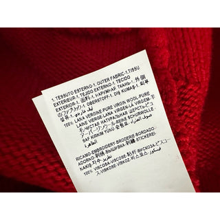 Versace Greca Knit Wool Sweater Red 58 (3XL) Made in Italy 1008473 NWTWD $1175