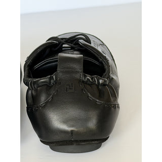 Fendi Fit Leather Low Top Sneakers Black Men 10 US (9 Fendi) IT 7E1799 NIB $950