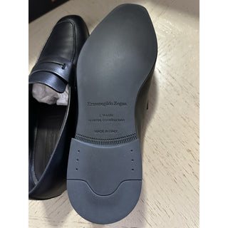 New $1190 Ermenegildo Zegna Leather Reverse Construction Loafers Black 6 US/39 E