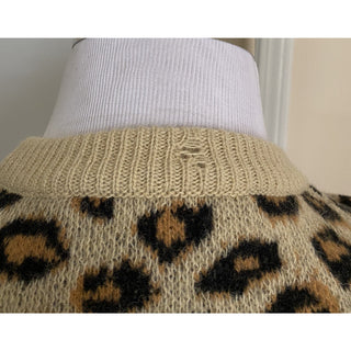 NWT $1960 Gucci Men Wool Jacquard Knit Crewneck Sweater Camel/Black XS Italy