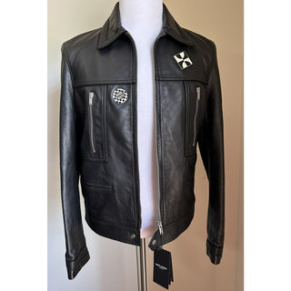 New $5490 Saint Laurent Men’s Leather Jacket Coat Black 40 US/52 Eu Italy