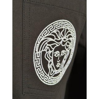 Versace Medusa Blouson Cotton Twill and Techno Black Jacket 42 US 1019187 NWT