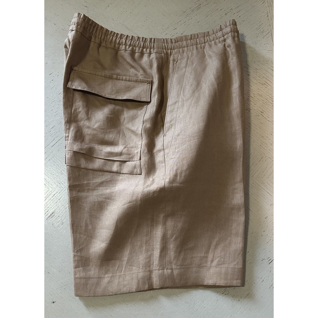 NWT $950 ZEGNA Drawstring Linen Short Pants LT Brown Size 38 US/54 Eu