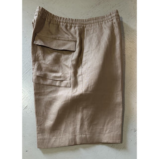 NWT $950 ZEGNA Drawstring Linen Short Pants LT Brown Size 38 US/54 Eu