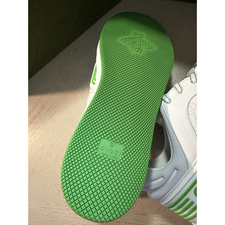 New Gucci Men GG Logo Demetra Basket Sneakers Green/White 13.5 US/13 UK 698785