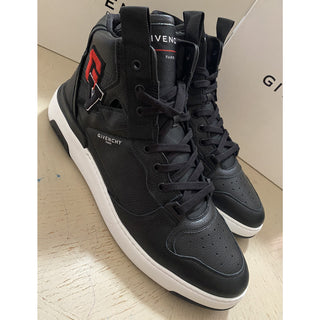 NIB $925 Givenchy Men High Top Logo Leather Sneakers Shoes Black 15 US/48 Eu