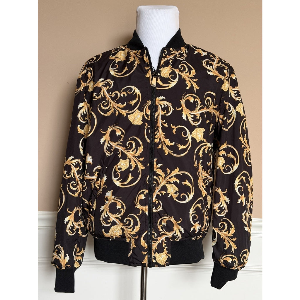 Versace Men's Reversible Blouson Jacket Black/Gold 40 US (50 Euro) 1012269 NWT