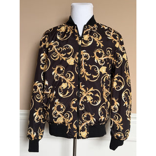 Versace Men's Reversible Blouson Jacket Black/Gold 40 US (50 Euro) 1012269 NWT