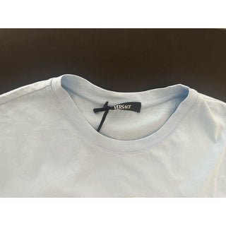 Versace Women's Silver Medusa Light Blue Jersey T-Shirt 4 (38 EU) AL 1016967 NWT