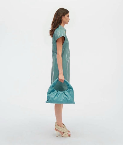 Bottega Veneta Medium Leather Shoulder Hobo Bag Linoleum 610524 Italy NWT $3000