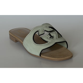 Gucci Interlocking G Green Leather Sandals 6 US (36 Euro) Italy 694451 NIB