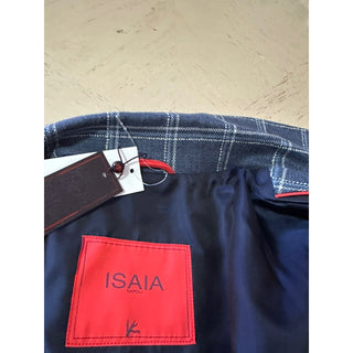 New $2750 Isaia Portofino Plaid Wool Blend Shirt Jacket Blue 42 US/52 Eu Italy