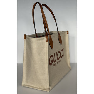 Gucci Lido Large Reversible Canvas Tote Bag Beige/Brown GG Supreme 772176 IT NWT
