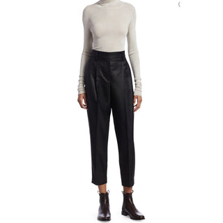 New $1995 Brunello Cucinelli Women Glitter Wool-Blend Crop Pants Black 38/2
