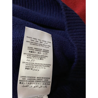 NWT $1200 Gucci Men Wool V Neck Sweater Red/Blue/Green L Italy