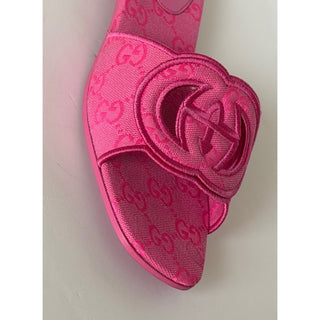 Gucci Interlocking G Pink Sandals 8 US (38 Euro) Italy 790447 NIB