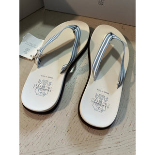 Brunello Cucinelli Men Sandal Shoes Blue/Multi 7 US/40 Eu New $375