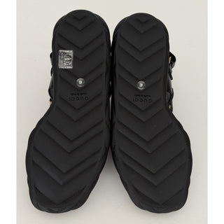 Gucci GG Quilted Open Toe Women’s Black Leather Sandals 10 US (40 Eu) 776936 NIB