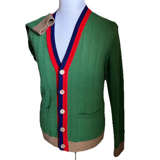 Gucci Men’s Wool Cardigan Sweater Green/Multicolor Size M New $1900