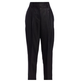 New $1995 Brunello Cucinelli Women Glitter Wool-Blend Crop Pants Black 38/2
