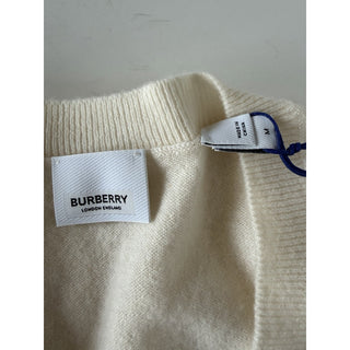 Burberry Violeta 100% Cashmere V-Neck Sweater Vanilla Medium 8099156 NWT $1150