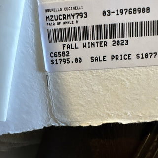 NIB $1795 Brunello Cucinelli Men Grained Leather Boots Shoes Brown 8 US/41 Eu