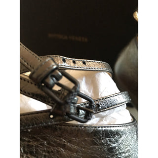 NIB $990 Bottega Veneta Women Leather Shoes Boots Metal Black 9 US ( 39 Eu )