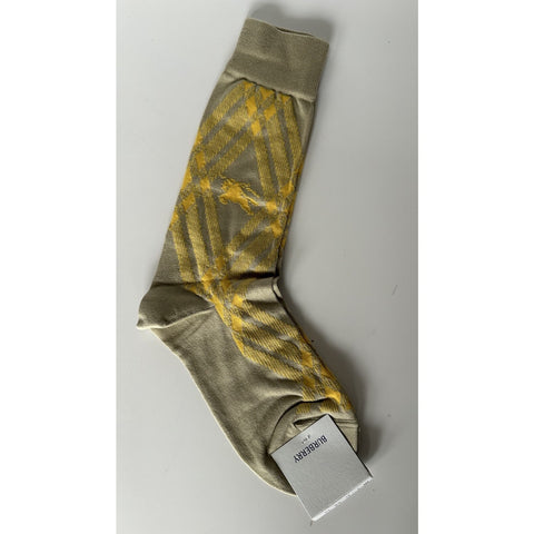 Burberry 3 Bar Socks Hunter/Mimosa M (9-11 US / 42-44 Euro) 8079925 NWT $140