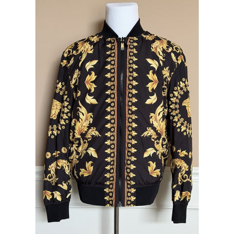 Versace Men's Reversible Blouson Jacket Black/Gold 48 US (58) 1012269 NWT $2000