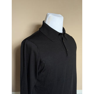 Versace Silk/Cotton Black Knit Polo Sweater 52 Euro 1017342 Italy NWT $1150