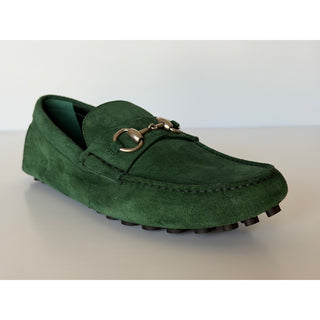 Gucci Mens Suede Horsebit Driver Loafers Shoes Green 7.5 US (7 Gucci) 765859 NIB