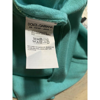 New $775 Dolce&Gabbana Squareneck Knit Top Blouse Turquoise 44/10