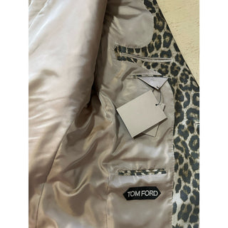 NWT $5550 TOM FORD Men Sport Coat Jacket Blazer Leopard Brown 42 US/52 E