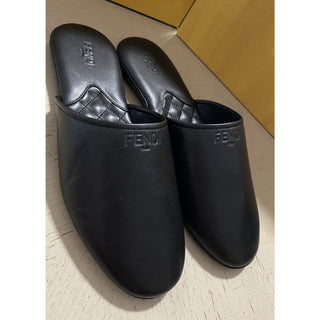 NIB Fendi Mens Leather Sandal Shoes Black 8 US/7 UK Italy