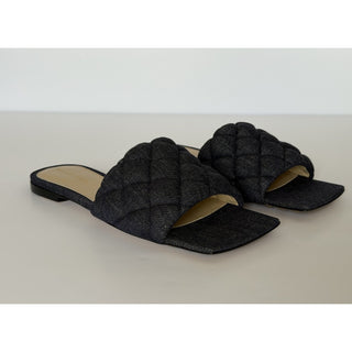 Bottega Veneta Indigo Denim Flat Sandals 8 US (38 Euro) 708906 Italy NWT $890