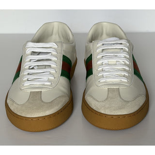 Gucci Men’s Web Leather/Suede Sneakers Natural White 12.5 US 12 Gucci 858912 NIB