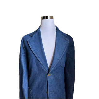 NWT $3600 Gucci Mens Washed Organic Denim Blazer Jacket DK Blue 46 US/56 Eu
