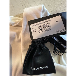 NWT Giorgio Armani Mens Polo Shirt Ivory Cream 38 US/48 Eu ( S ) Italy
