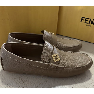 Fendi FF Leather Brown Driver Shoes 10 US (9 Fendi) 7D1682 IT NIB $830