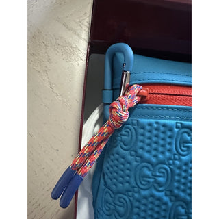 New Gucci Men Small GG scuba pouch Blue