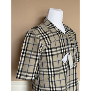 Burberry Elio Check Short Sleeve Shirt Lichen IP Check Men L 8121623 NWT $680